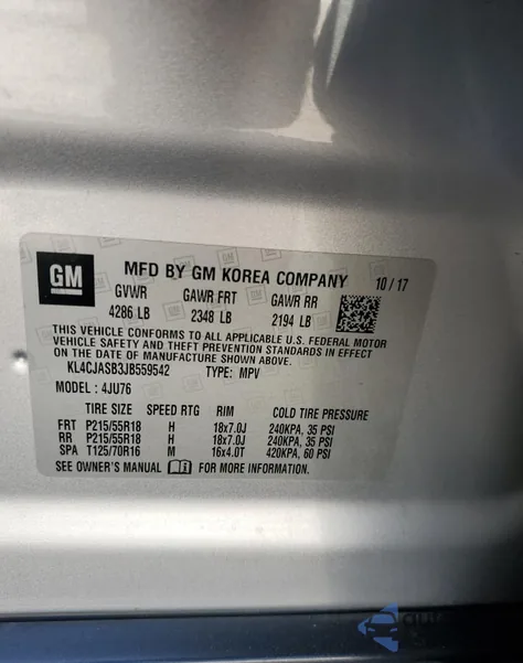 2018 Buick Encore Preferred из США, поврежденный, VIN KL4CJASB3JB559542